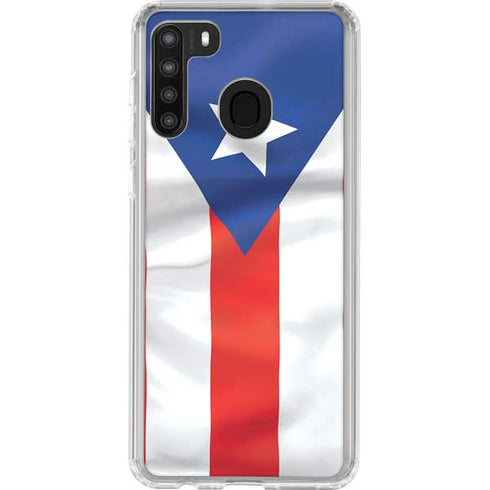 Puerto Rico Flag Galaxy A21 Clear Case